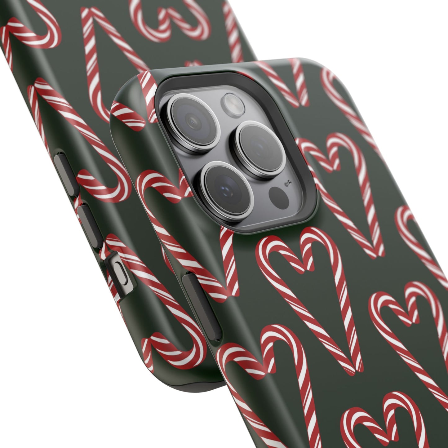 Candy Cane Heart MagSafe Impact-Resistant iPhone Case