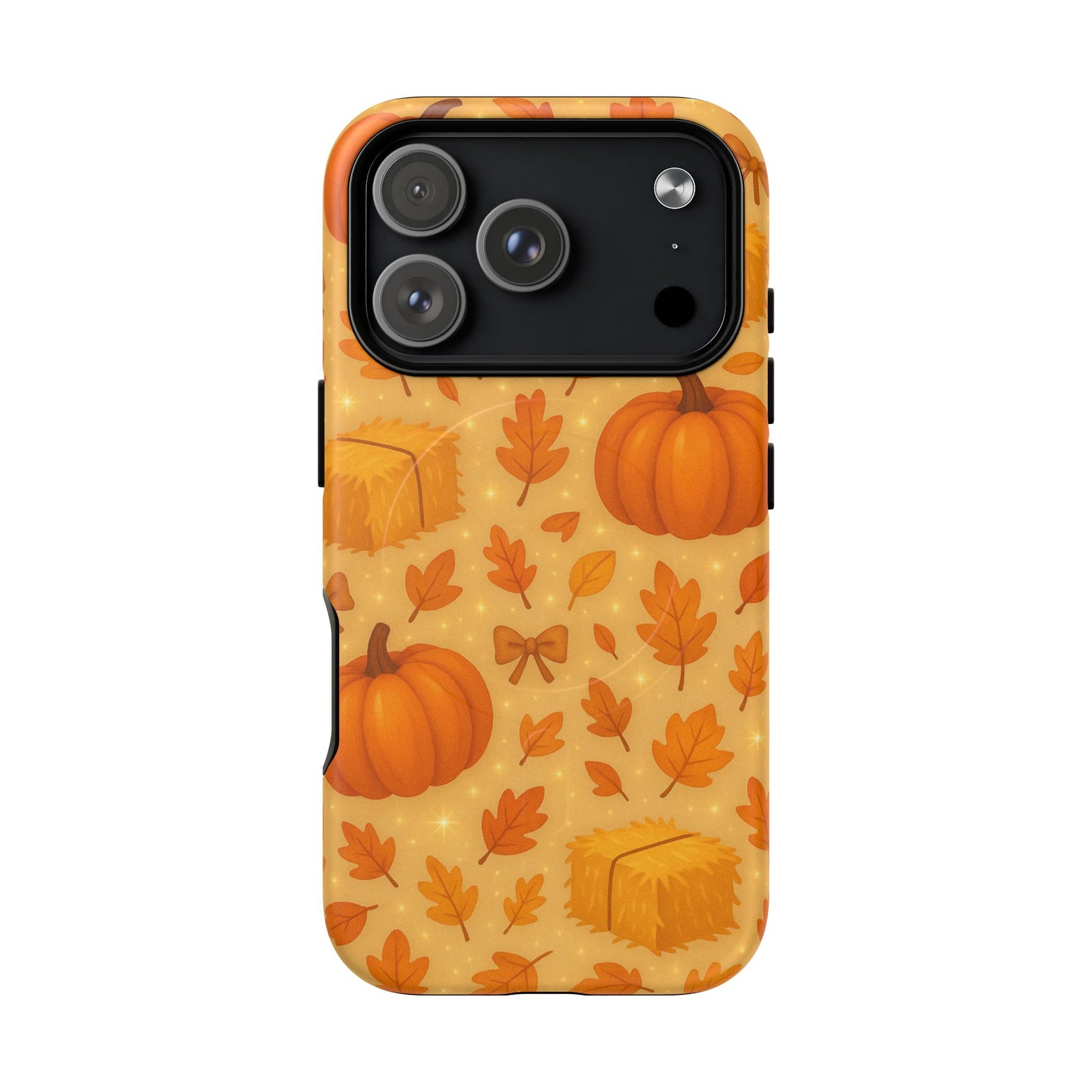 Autumn Harvest iPhone Case — Pumpkin & Haystack Fall with MagSafe - Shamo's