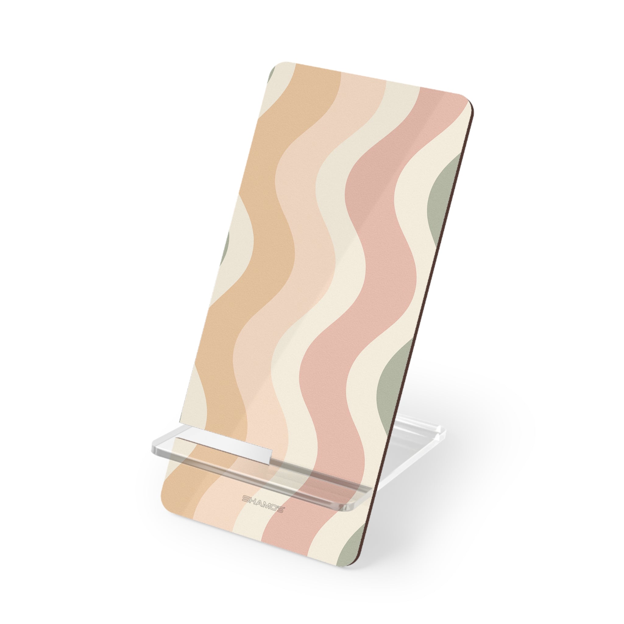 Abstract Pastel Wave Phone Stand — Portable Mobile Display Stand for Smartphones