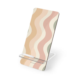 Abstract Pastel Wave Phone Stand — Portable Mobile Display Stand for Smartphones - 2.8" x 5.9" / Glossy - Shamo's