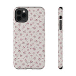 Rosebud Floral Tough iPhone Case | Pink Vintage Flower Protective Cover