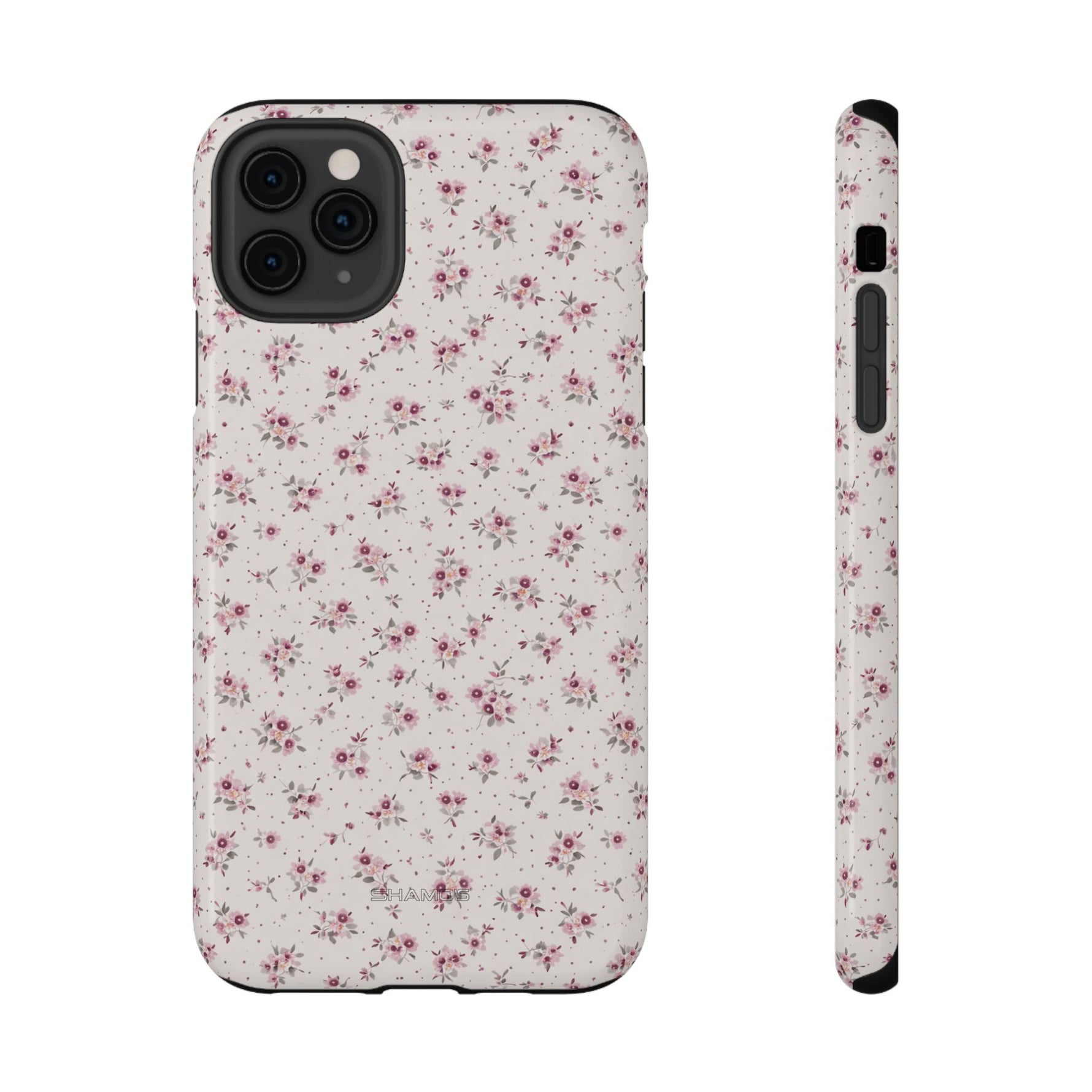 Rosebud Floral Tough iPhone Case | Pink Vintage Flower Protective Cover