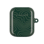 Topographic Green AirPod Case, Minimal Contour Design