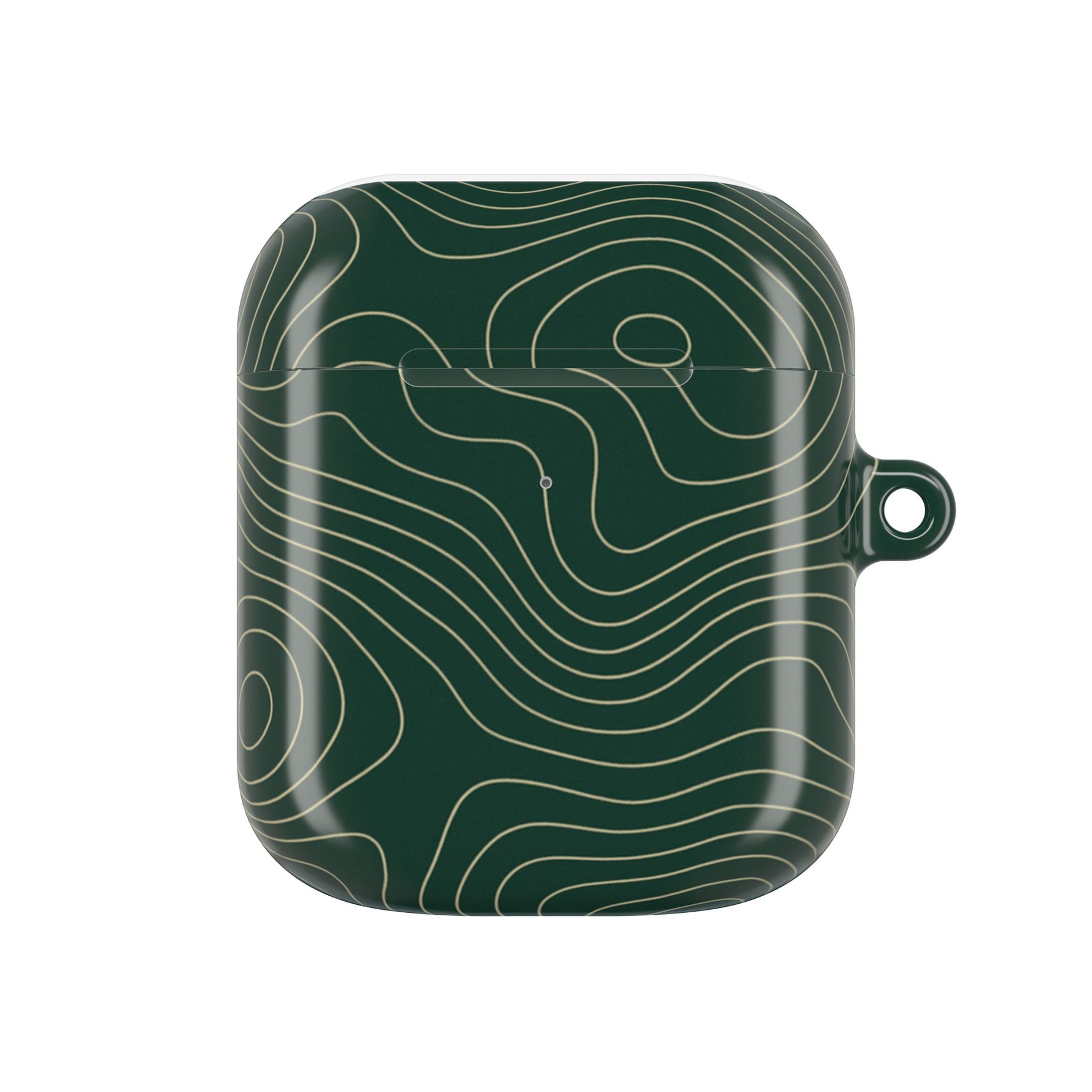 Topographic Green AirPod Case, Minimal Contour Design