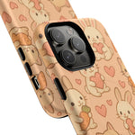 Cozy Critter Friends iPhone Case — Cute Bunny & Kitten Heart Pattern with MagSafe  Shamo's