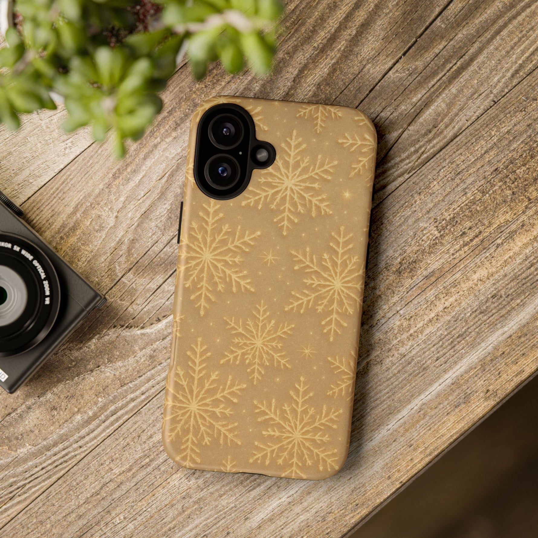 Golden Snowflake Holiday iPhone Case  Shamo's