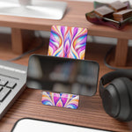 Colorful Swirl Phone Stand — Foldable Mobile Display Dock for Smartphones