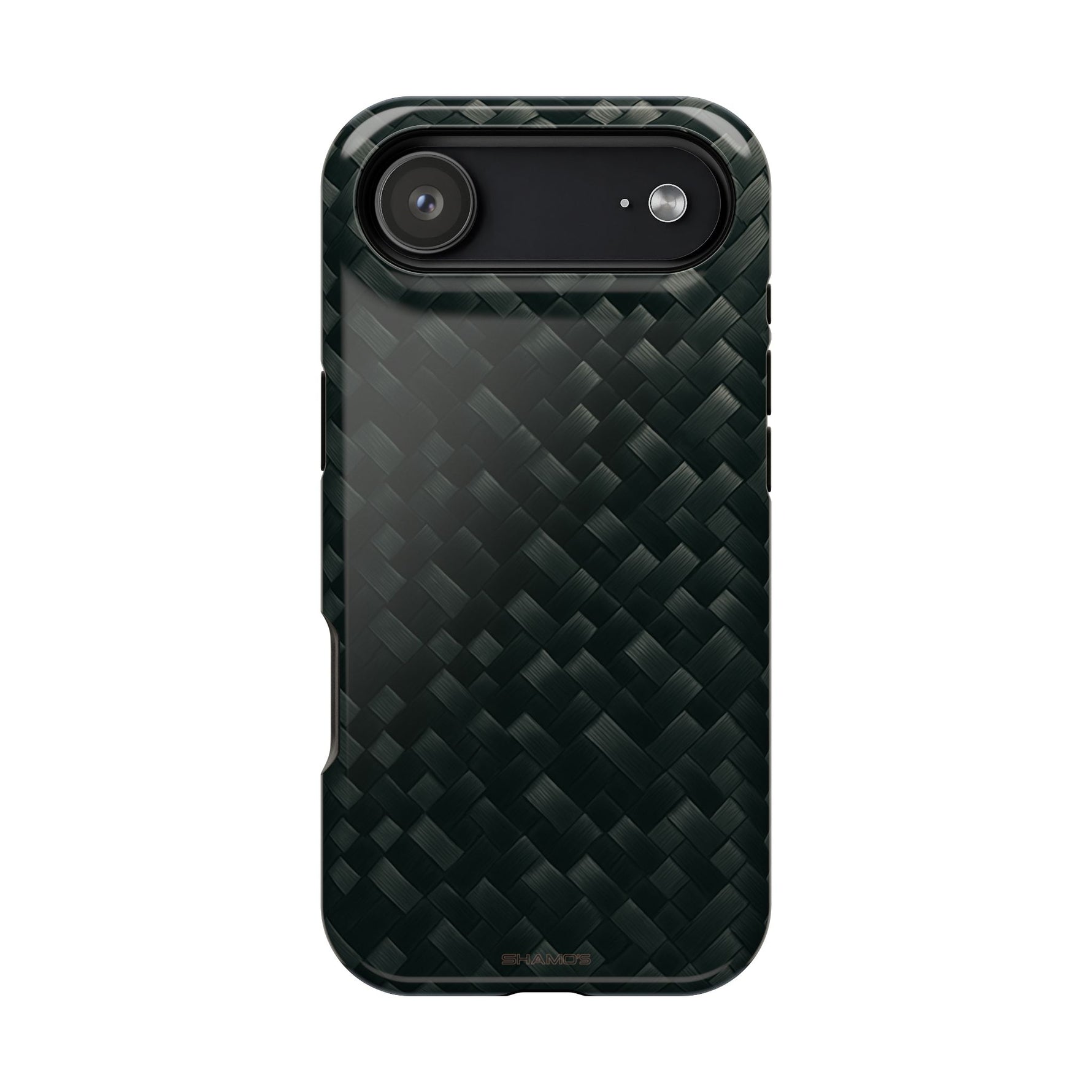 Dark Carbon Fiber Texture Magnetic Impact-Resistant iPhone Case | MagSafe compatible - iPhone 17 Air / Glossy - Shamo's