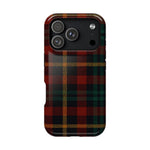 Plaid Impact-Resistant iPhone Case — Red Green Tartan Holiday Theme with MagSafe  Shamo's iPhone 17 Pro / Glossy