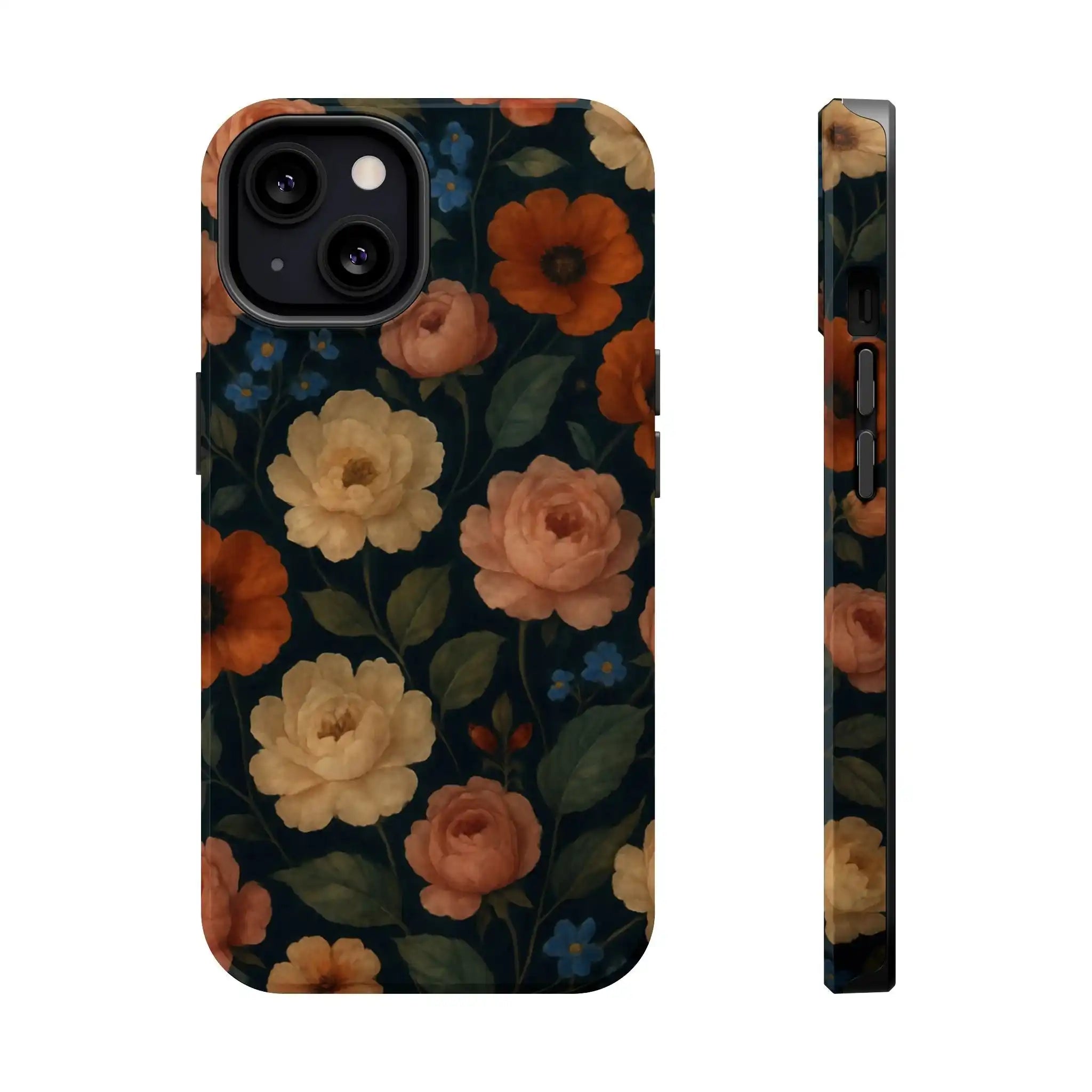 Floral Vintage Rose Magnetic Impact iPhone Case with MagSafe  Shamo's iPhone 13 / Glossy