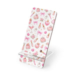 Cute Pink Makeup Boss Lady Pattern Phone Stand, Foldable Mobile Display for Smartphones