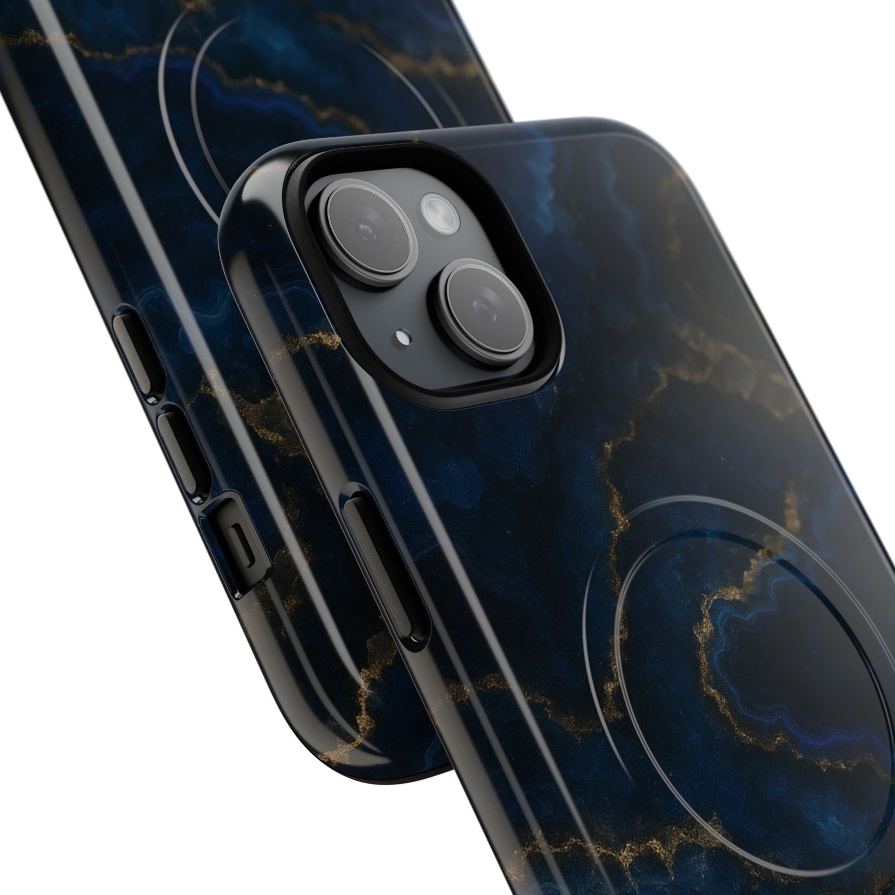 Midnight Marble iPhone Case with MagSafe - iPhone 17 / Glossy - Shamo's