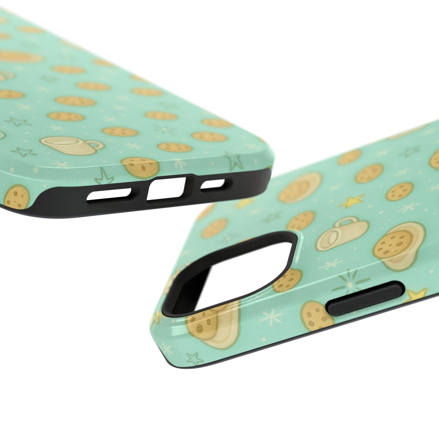 Cookie & Coffee Pattern Tough iPhone Case — Impact-Resistant