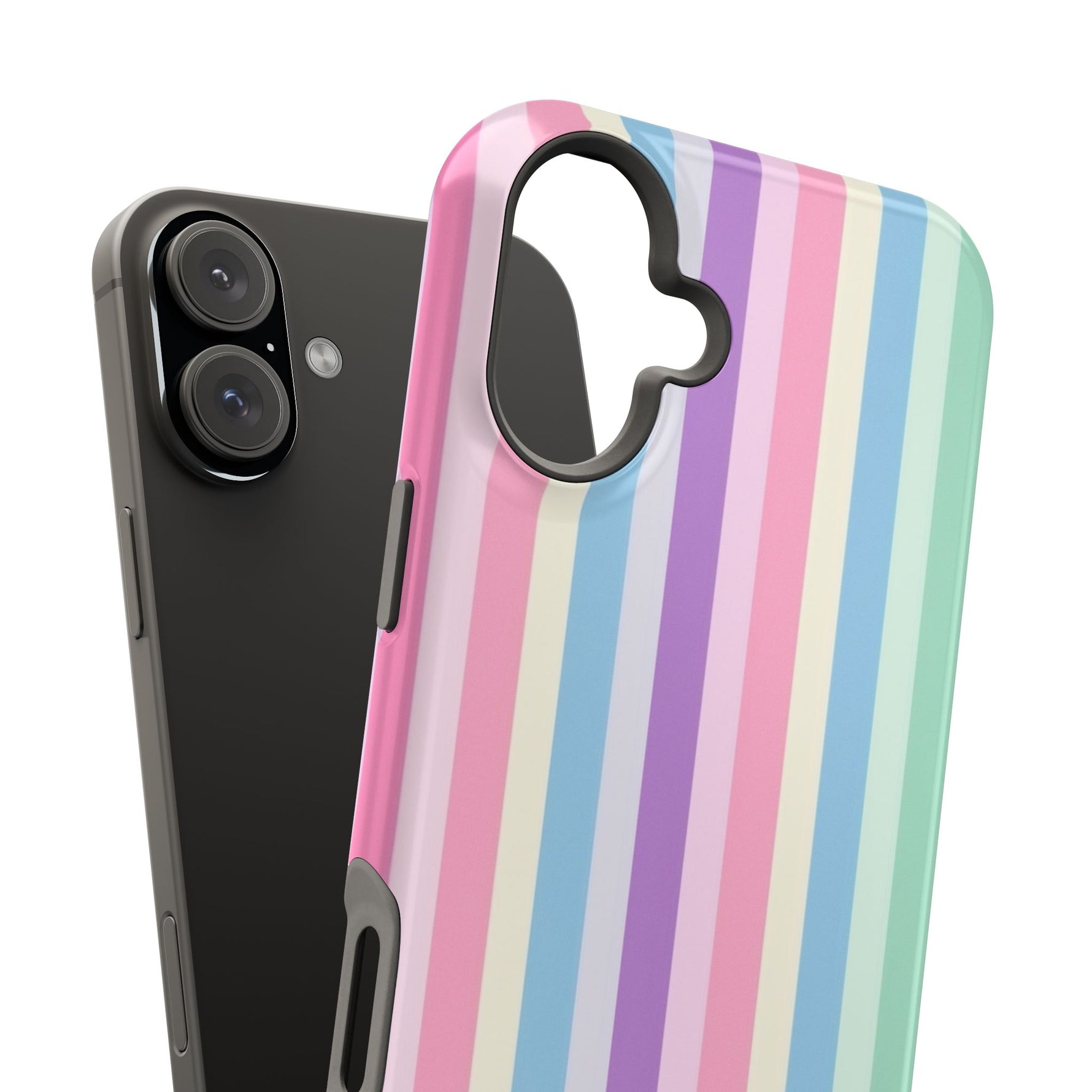 Pastel Stripe MagSafe Compatible Magnetic Impact-Resistant Phone Case - iPhone 17 / Glossy - Shamo's