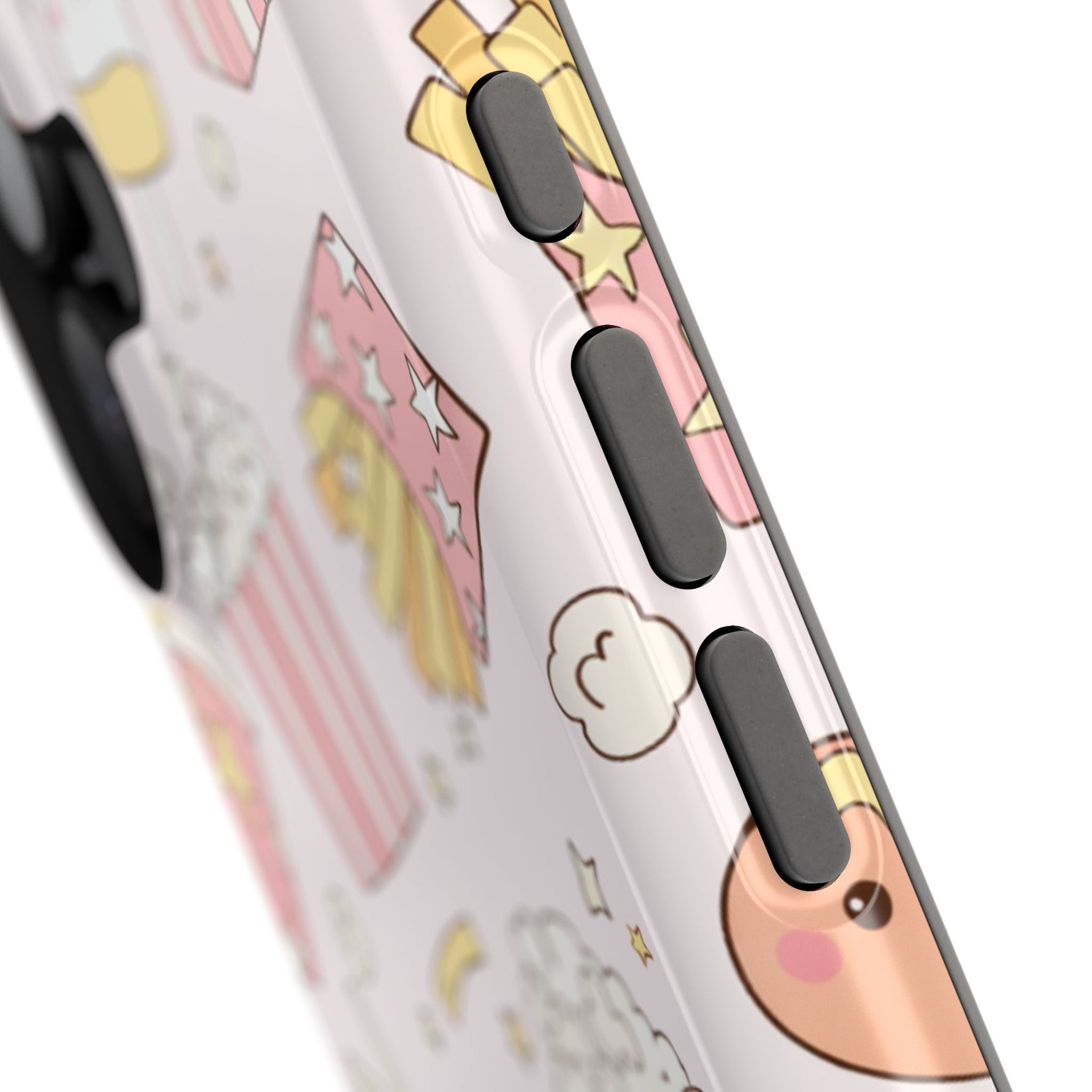 Kawaii Snack Pattern Magnetic Phone Case, Cute Popcorn, Burger & Soda Design with MagSafe Compatibility