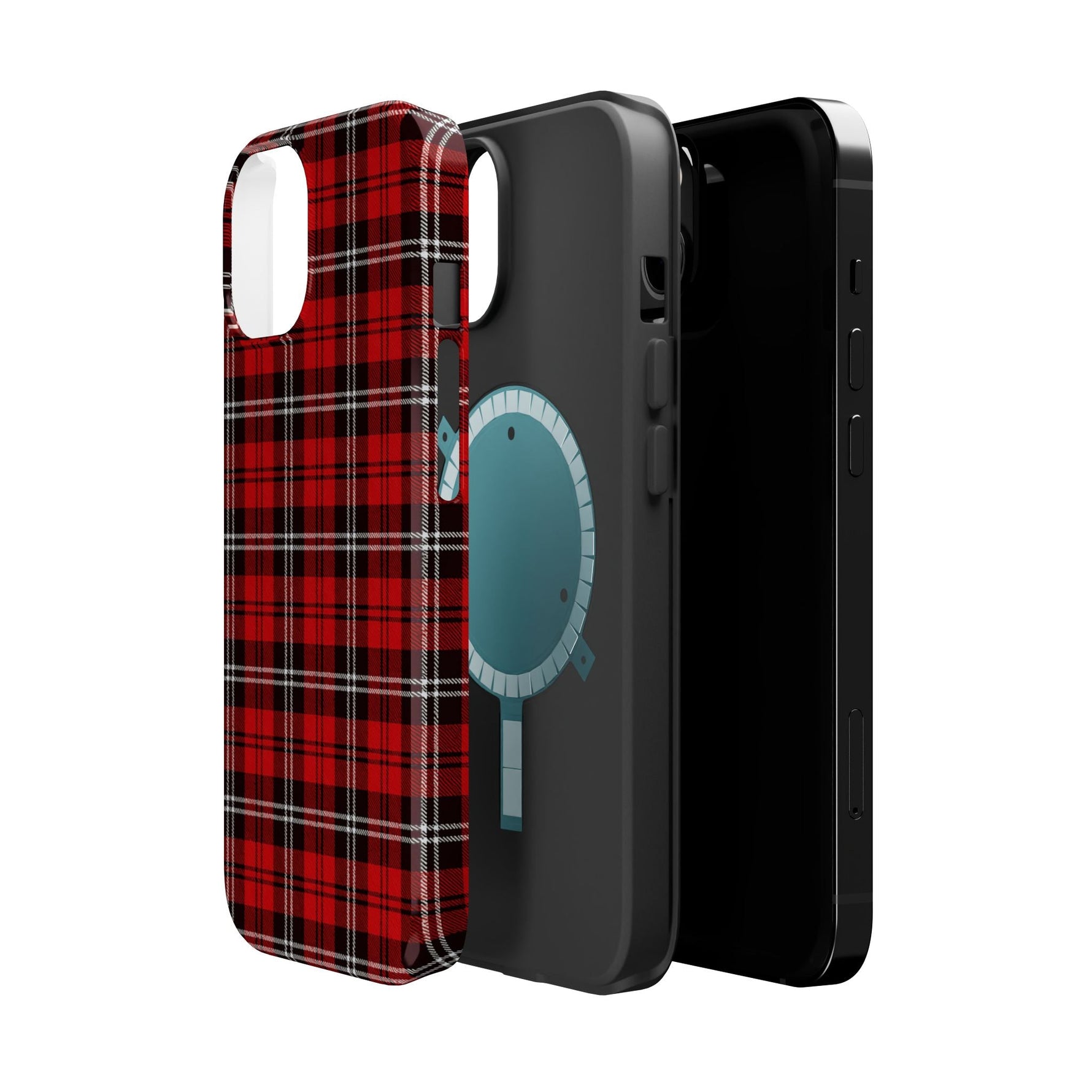 Red Tartan Plaid Impact-Resistant iPhone Case | MagSafe compatibility  Shamo's
