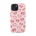 Pink Puppy Heart Pattern MagSafe Impact-Resistant iPhone Case, Valentine Phone Cover