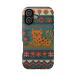 Cozy Knit Leopard Pattern Sweater Holiday Theme iPhone Case with MagSafe compatibility  Shamo's iPhone 17 / Matte