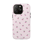 Cherry Pattern Tough Magnetic Phone Case — Pink Protective Magnetic iPhone Cover with MagSafe compatibility