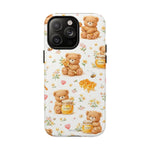 Honey Teddy Bear iPhone Case — Yellow Bee & Honey Pot Design with MagSafe