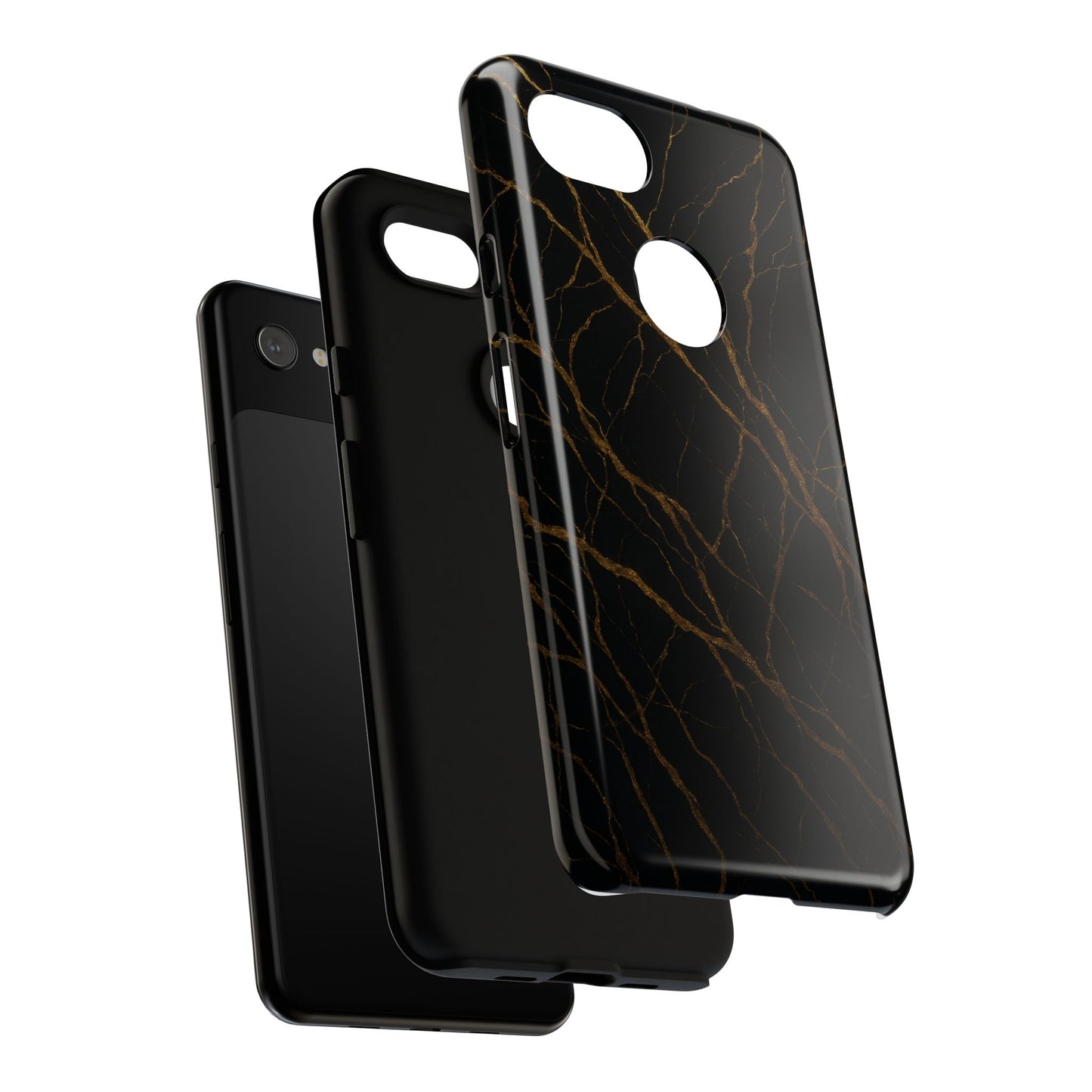 Black Marble Tough iPhone Case