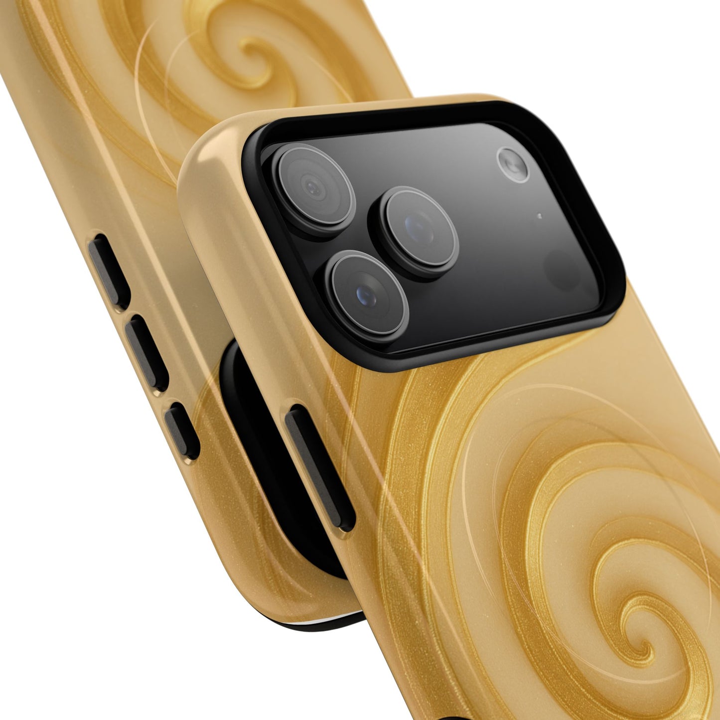 Luxury Series Swirl Gold iPhone Case compatible with MagSafe