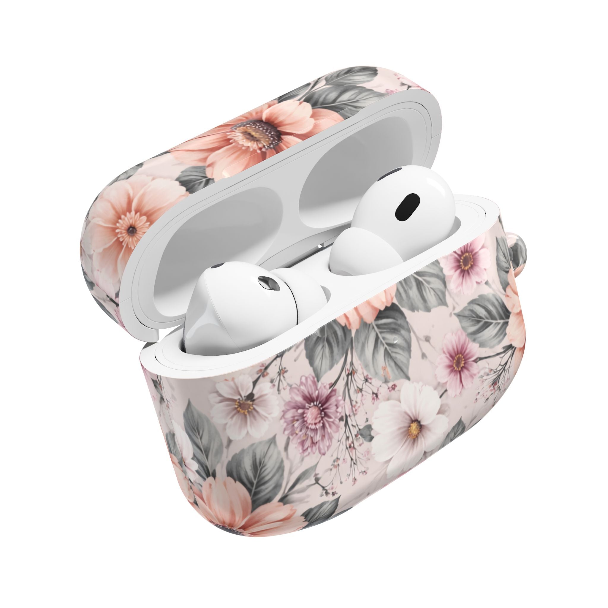 Floral Pink Vintage AirPod Case — Pastel Flower Protective Cover