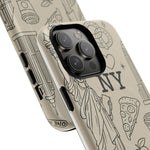 NY City Icons Tough iPhone Case — Statue of Liberty, Pizza & Taxi Pattern | Compatible with MagSafe  Shamo's