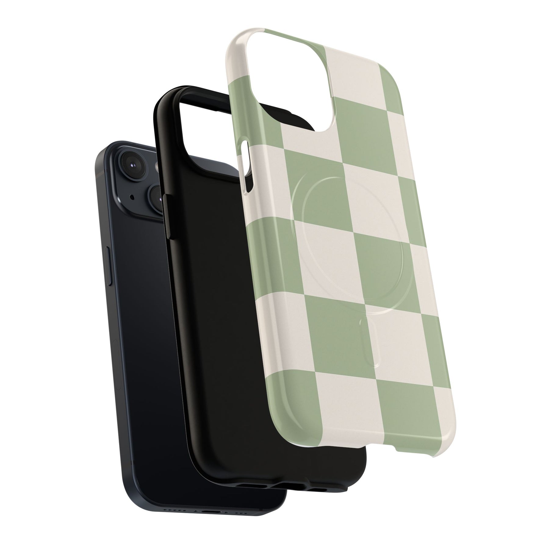 Sage Checkerboard Tough iPhone Case - Compatible with MagSafe - Shamo's