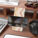 Abstract Pastel Wave Phone Stand — Portable Mobile Display Stand for Smartphones