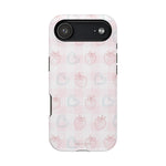 Strawberry Hearts MagSafe Compatible Phone Case | 'Paint it your way' Pink Plaid Impact-Resistant