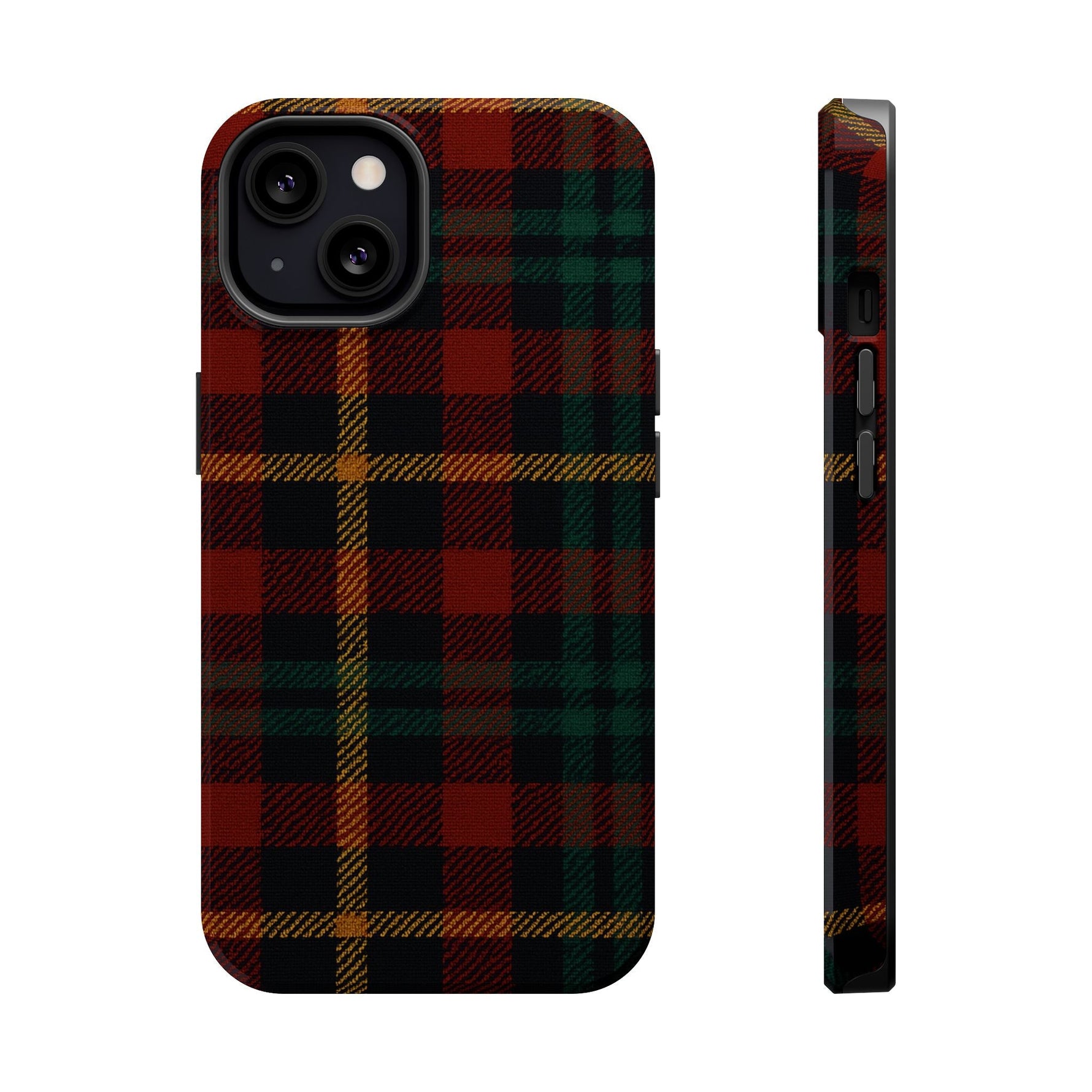 Plaid Impact-Resistant iPhone Case — Red Green Tartan Holiday Theme with MagSafe  Shamo's iPhone 13 / Glossy