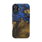 Blue Swirl & Burl Wood Impact iPhone Case | MagSafe compatible  Shamo's iPhone 16 Plus / Matte