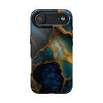 Blue Gold Agate Tough Phone Case Marble Stone Design  Shamo's iPhone 17 Air