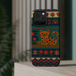 Cozy Knit Leopard Pattern Sweater Holiday Theme iPhone Case with MagSafe compatibility  Shamo's
