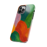 Abstract Color Wave Tough Phone Case — Bold Orange & Green Protective Phone Cover  Shamo's