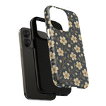 Navy Cherry Blossom Floral iPhone Case - Compatible with MagSafe - Shamo's