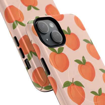 Peach Pattern Fruit Case for iPhone | MagSafe Compatible