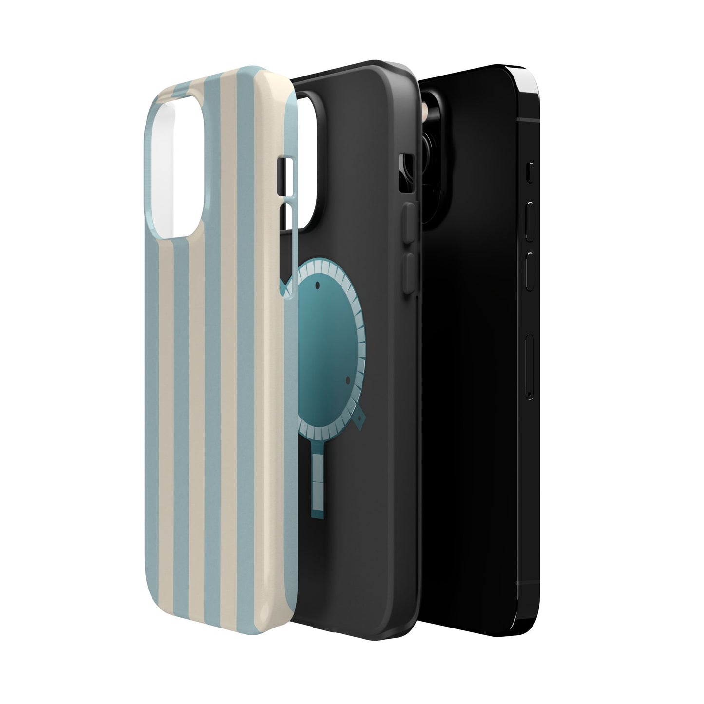 Blue Strips Pattern iPhone Case Compatible with MagSafe