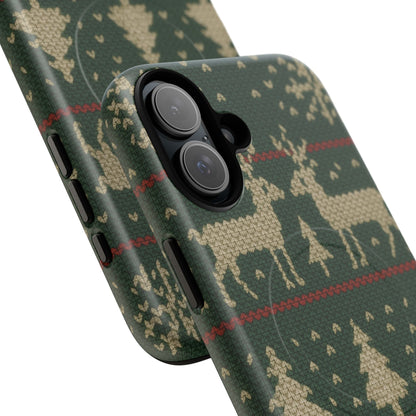 Holiday Knit Reindeer MagSafe Tough iPhone Case