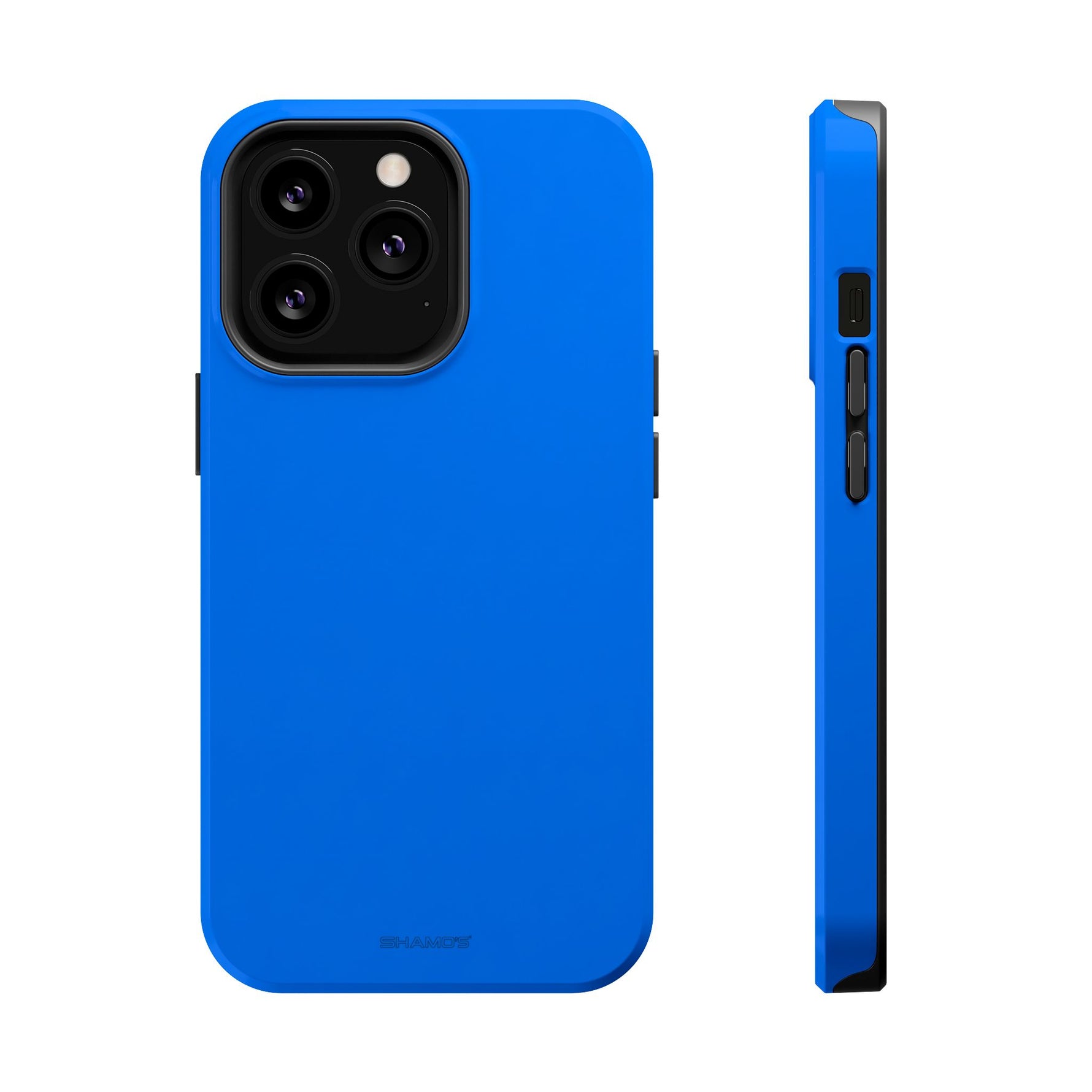 Cobalt Pop Blue Solid Color Impact-Resistant iPhone Case | Slim Shockproof MagSafe-Compatible