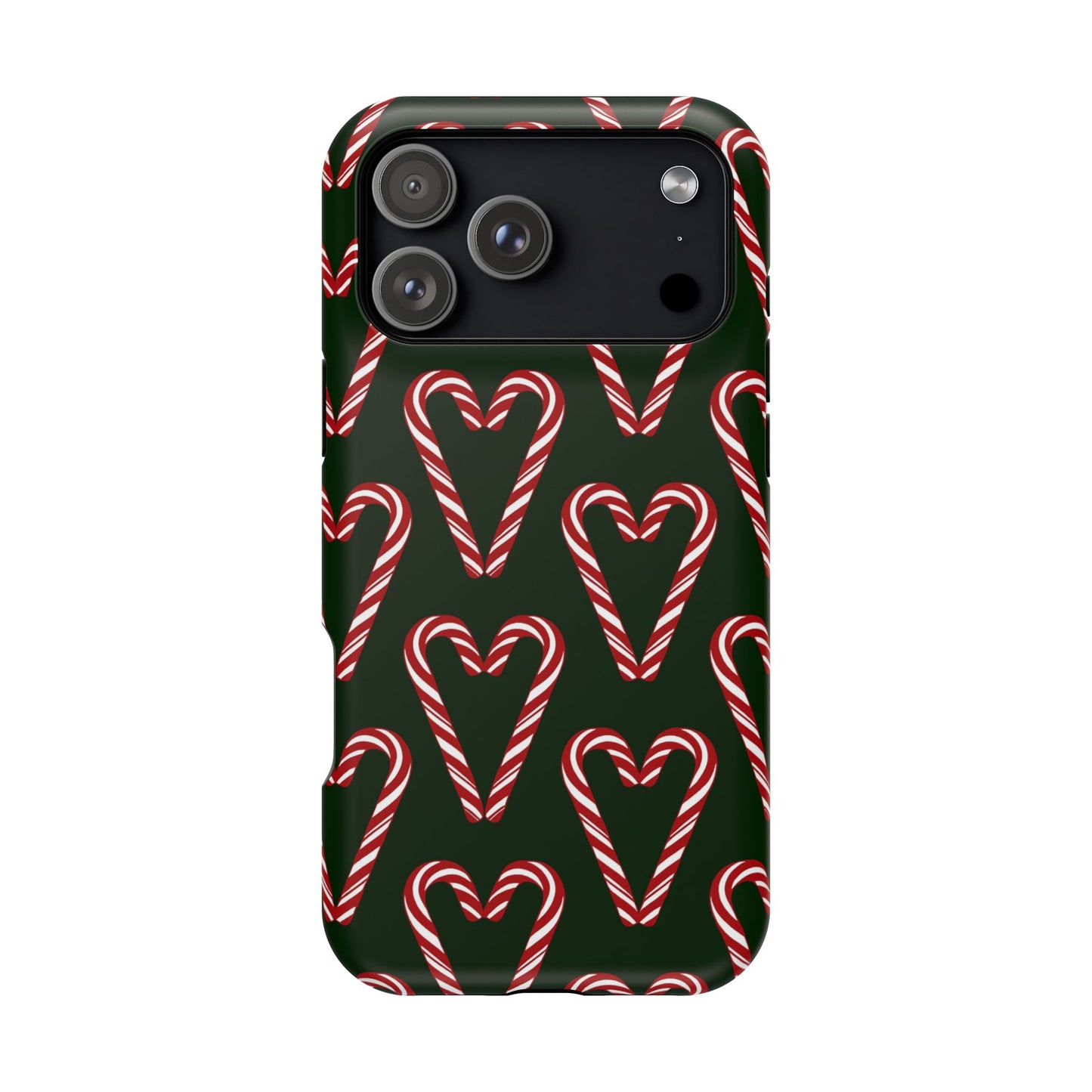 Candy Cane Heart MagSafe Impact-Resistant iPhone Case