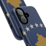 Kosovo Flag Tough iPhone Case — Navy Blue Stars & Gold Map (MagSafe compatible)  Shamo's