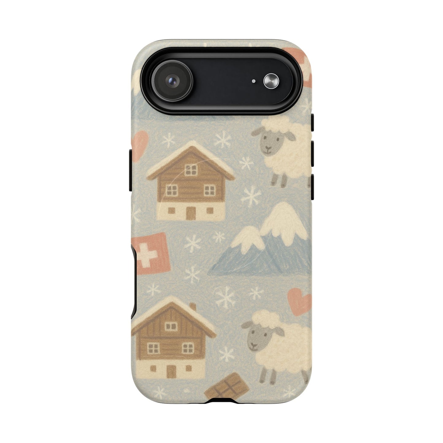 Swiss Chalet Sheep Pattern Tough MagSafe iPhone Case