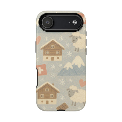 Swiss Chalet Sheep Pattern Tough MagSafe iPhone Case