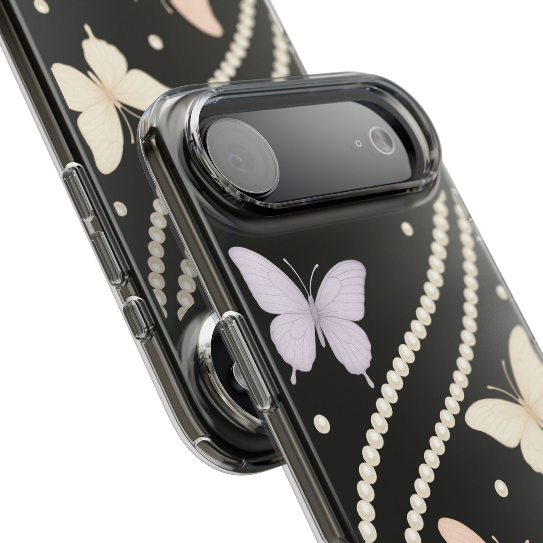 Butterfly Pearl Impact-Resistant Clear iPhone Case - iPhone 17 / Without gift packaging - Shamo's