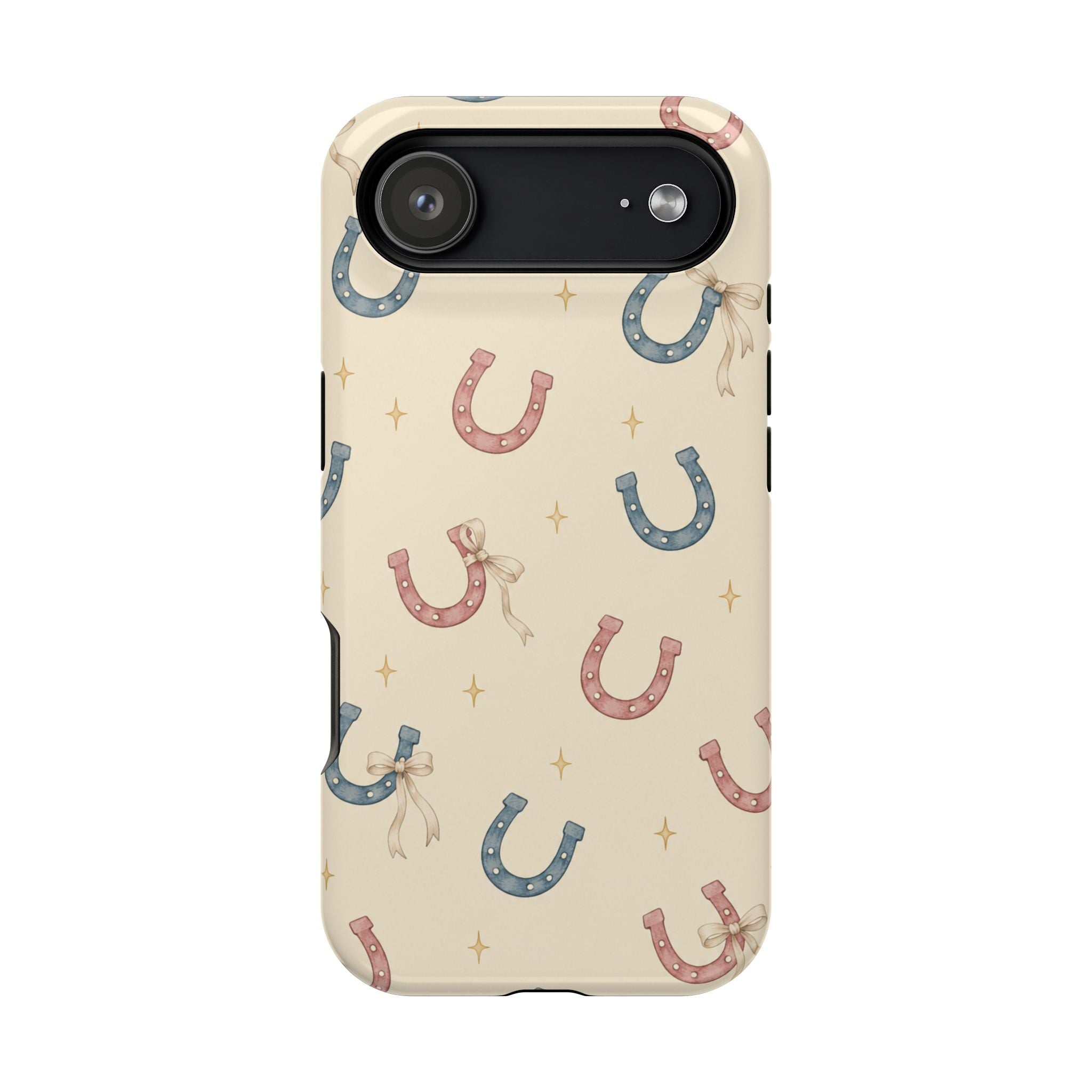 Prairie Horseshoes MagSafe Phone Case, glossy iPhone 17 Air, rear view
