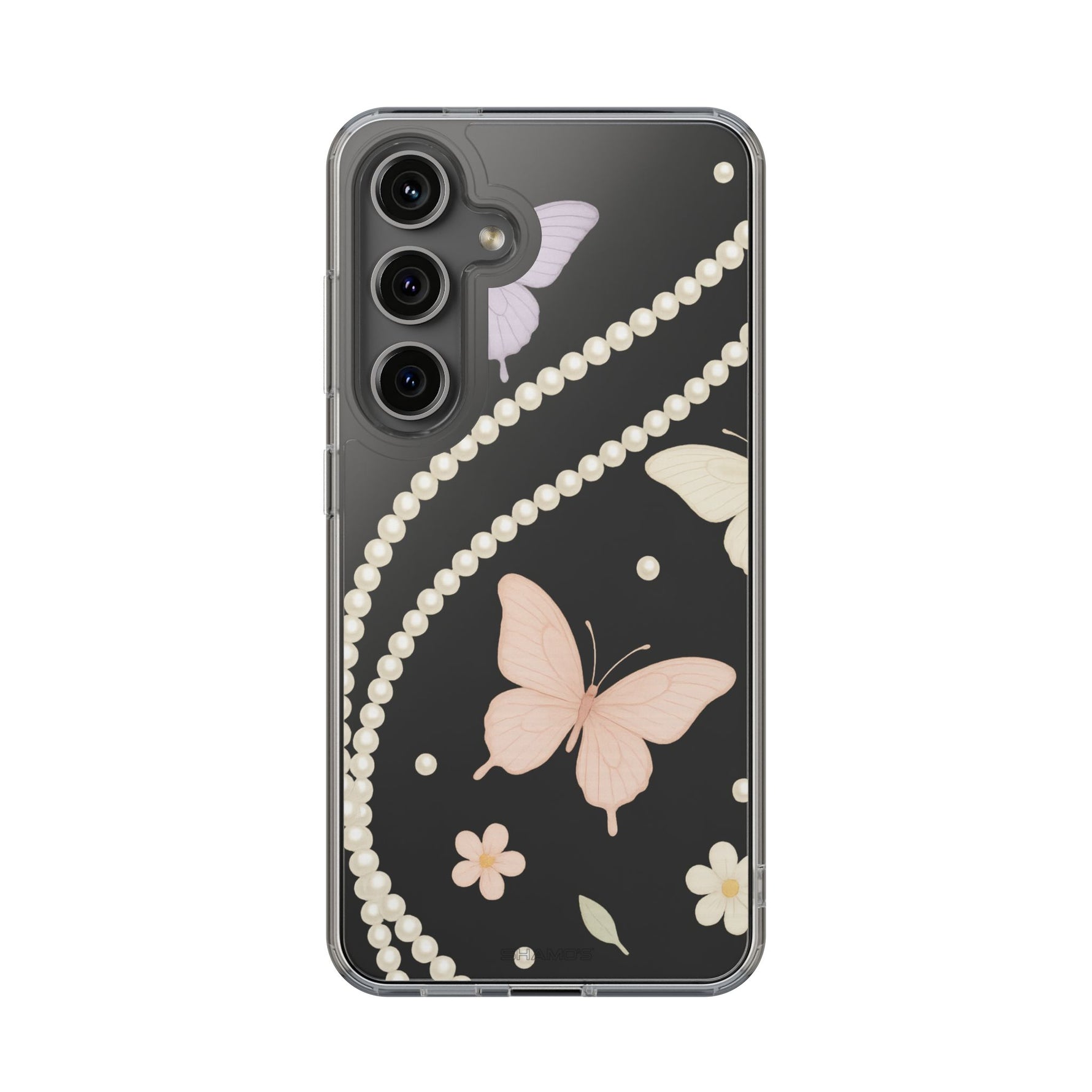 Butterfly Pearl Impact-Resistant Clear iPhone Case - Samsung Galaxy S24 / Without gift packaging - Shamo's