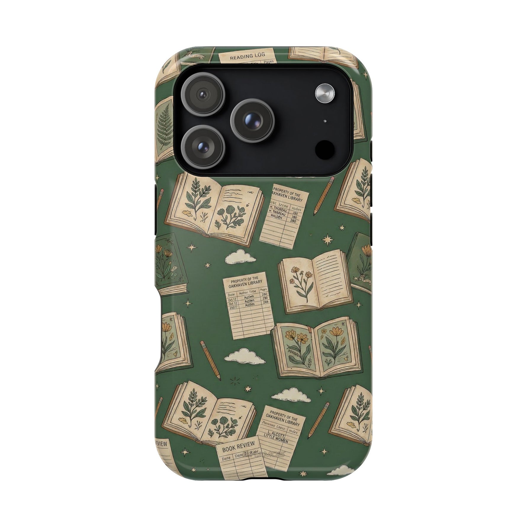 Botanical Journal Pattern iPhone Case | MagSafe Compatible Impact-Resistant Protective Cover