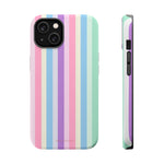 Pastel Stripe MagSafe Compatible Magnetic Impact-Resistant Phone Case - iPhone 14 / Matte - Shamo's